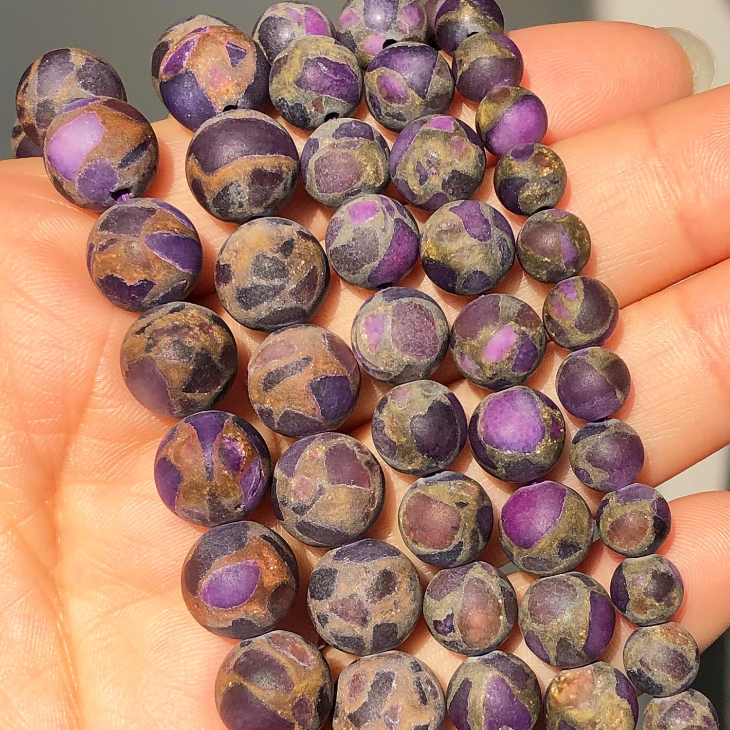 Matte Cloisonne Jasper Beads 8mm 45 Pcs Stone Beads for Jewelry Making Large Beads Bracelet Keychain Loose Round Smooth Gemstone Beads Necklace Earrings DIY Arts and Crafts Natural Stone Beads ﻿ - Image 7