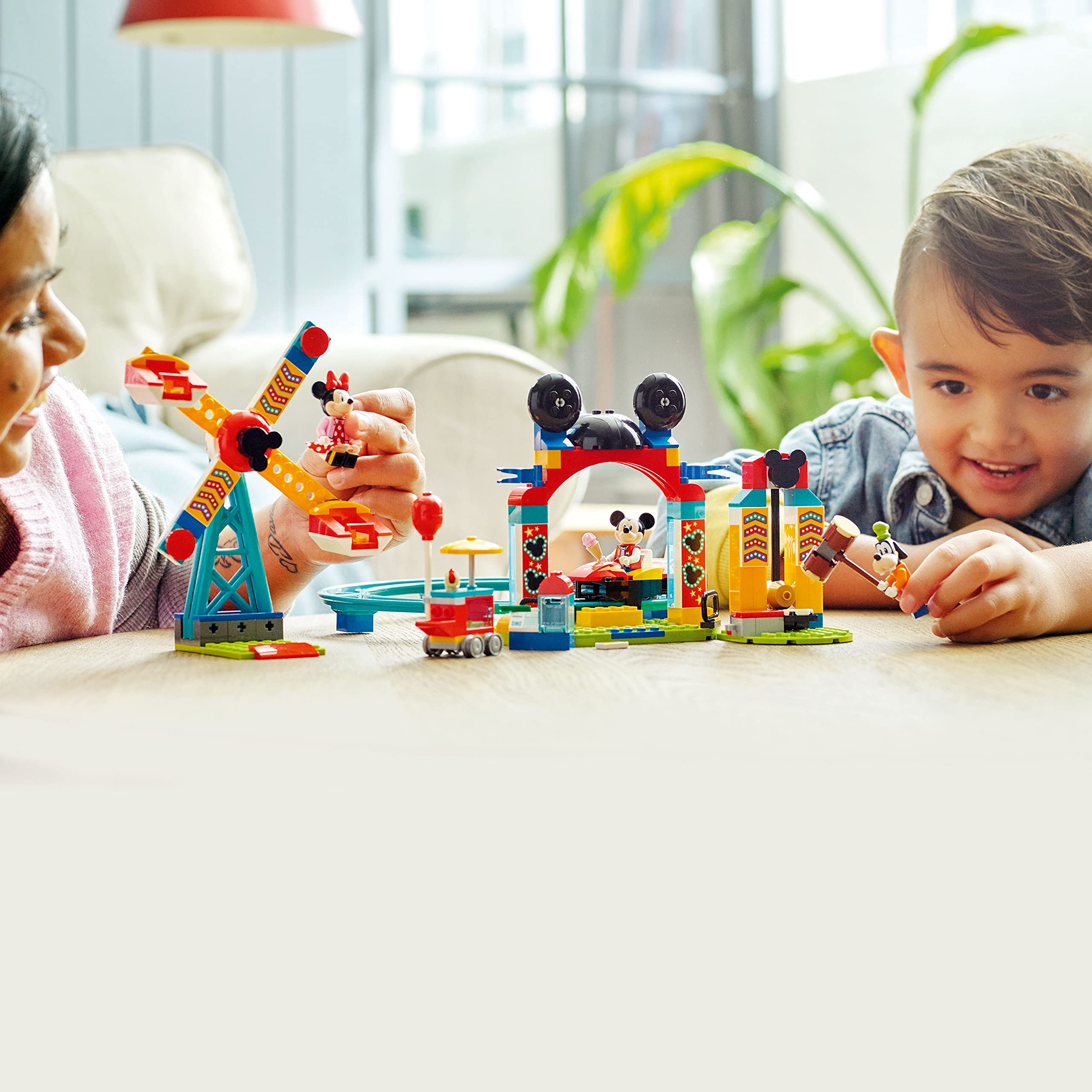 LEGO Disney Mickey and Friends, Mickey, Minnie and Goofy’s Fairground Fun 10778 Building Toy Set for Preschool Kids Girls - Image 3