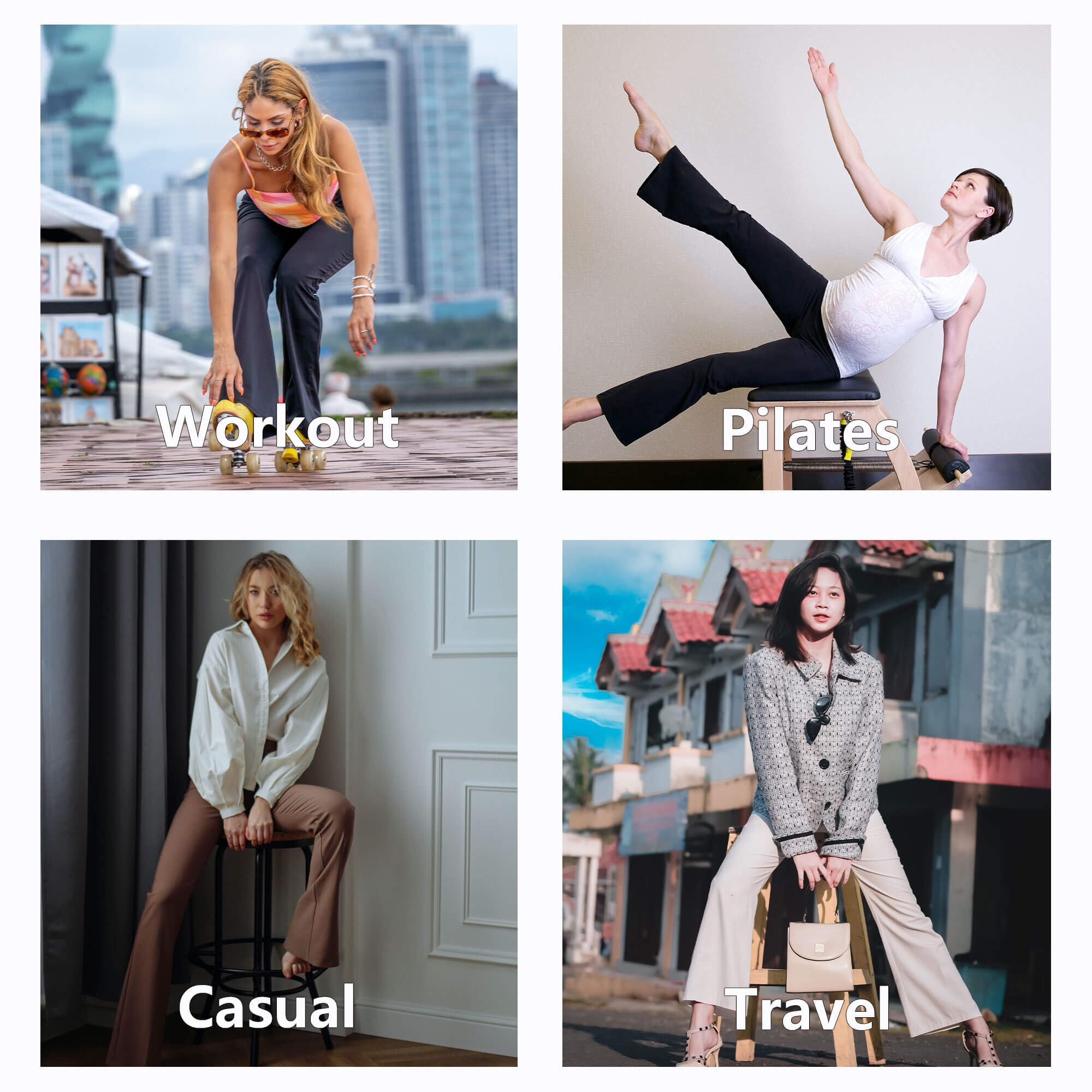 adorence Pantaloni Yoga Donna High Waist, Pantaloni a Zampa Donna Eleganti, Flare Leggings Elasticizzati per Fitness e Casual