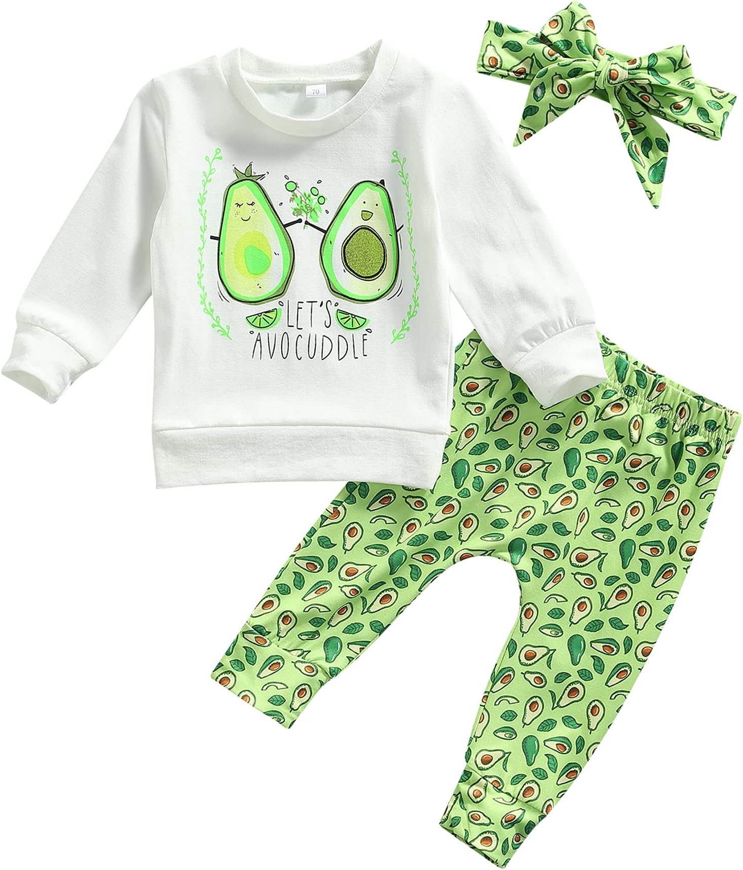 ZZLBUFNewborn Baby Girl Clothes Long Sleeve Sweatshirt Floral Pants Headband 3Pcs Outfit Set Autumn Winter Clothing