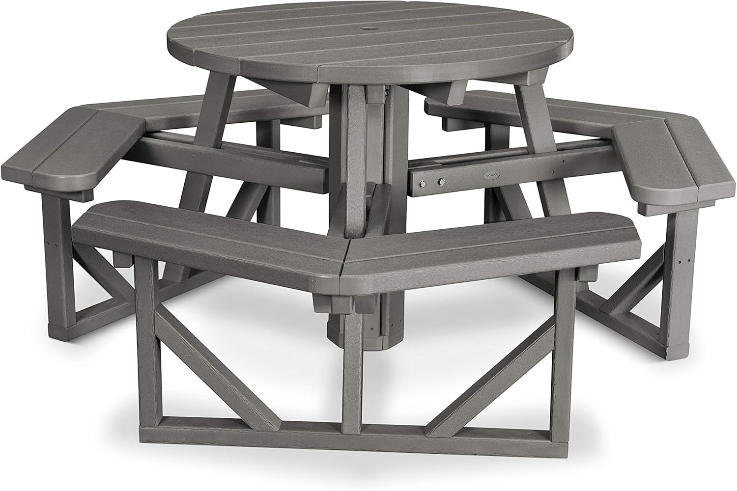 POLYWOOD PH36MA Park 36" Round Picnic Table, Mahogany