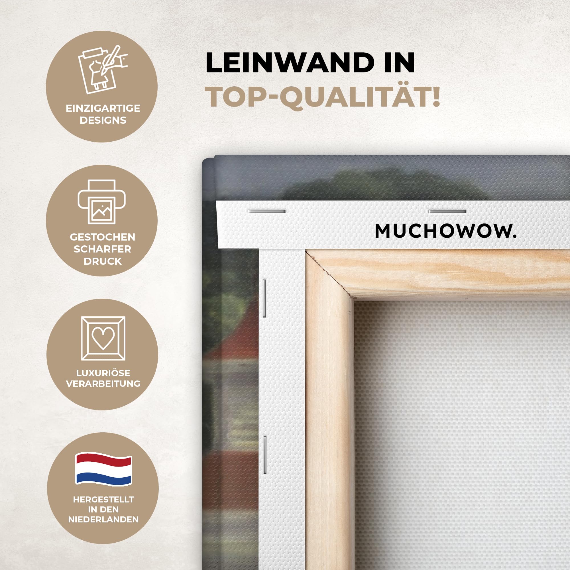 MuchoWow© Leinwand Bilder, Einzigartige Wanddeko mit Rahmen, Benzin