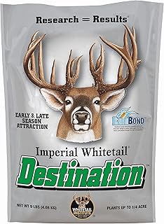 Whitetail Institute Destination Deer Food Plot Seed, Annual Forage Seed Blend is Highly Palatable to Deer for Excellent Early and Late Season Attraction, 9 lbs (.25 Acre)