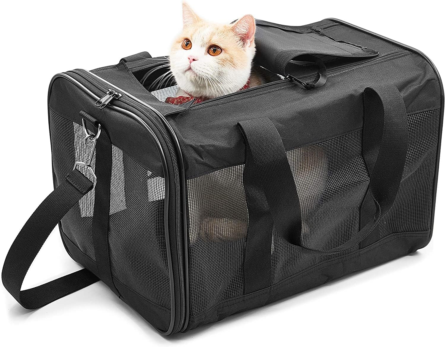 PSK PET MART Carrier Dog | Soft Sided Pet Travel Carrier for Cats, Small Dogs, Kittens or Puppies, Collapsible & Durable Carrier fot Pet Safety Airline Approved Travel Friendly (Black) (B0CVH4M1G5) Amazon Price History, Amazon Price Tracker