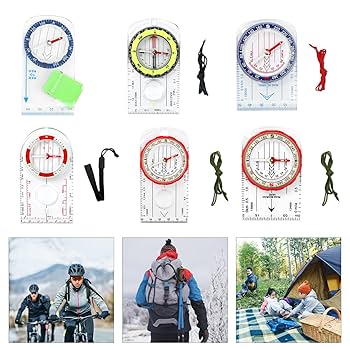 Orientation Compasses, Hiking Navigation Map Scale Ruler Compasses, Multifunctional Magnifier Compasses For Map Reading