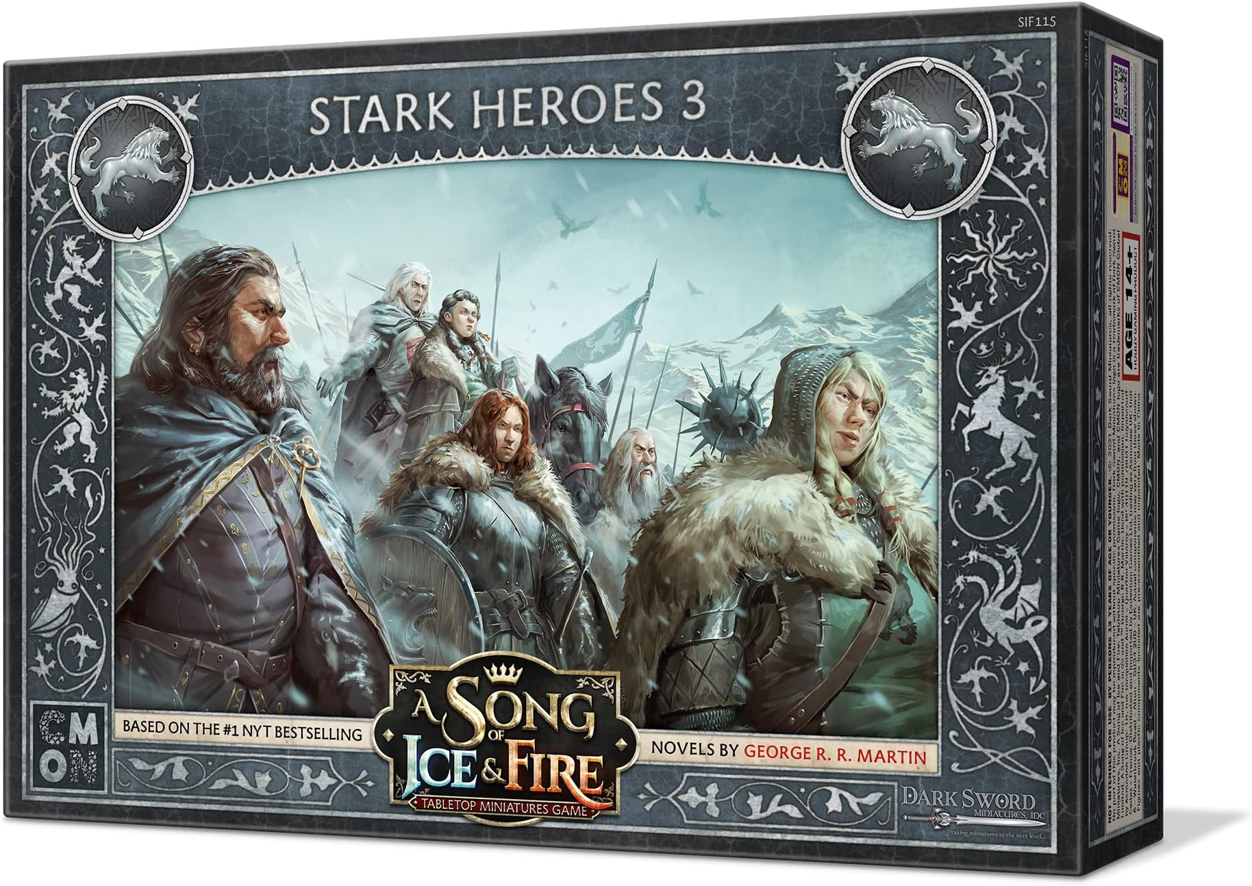 A Song of Ice and Fire Tabletop Miniatures Game Stark Heroes III Box Set - Expand Your Forces with Iconic Stark Heroes! Strategy Game for Adults, Ages 14+, 2+ Players, 45-60 Min Playtime, Made
