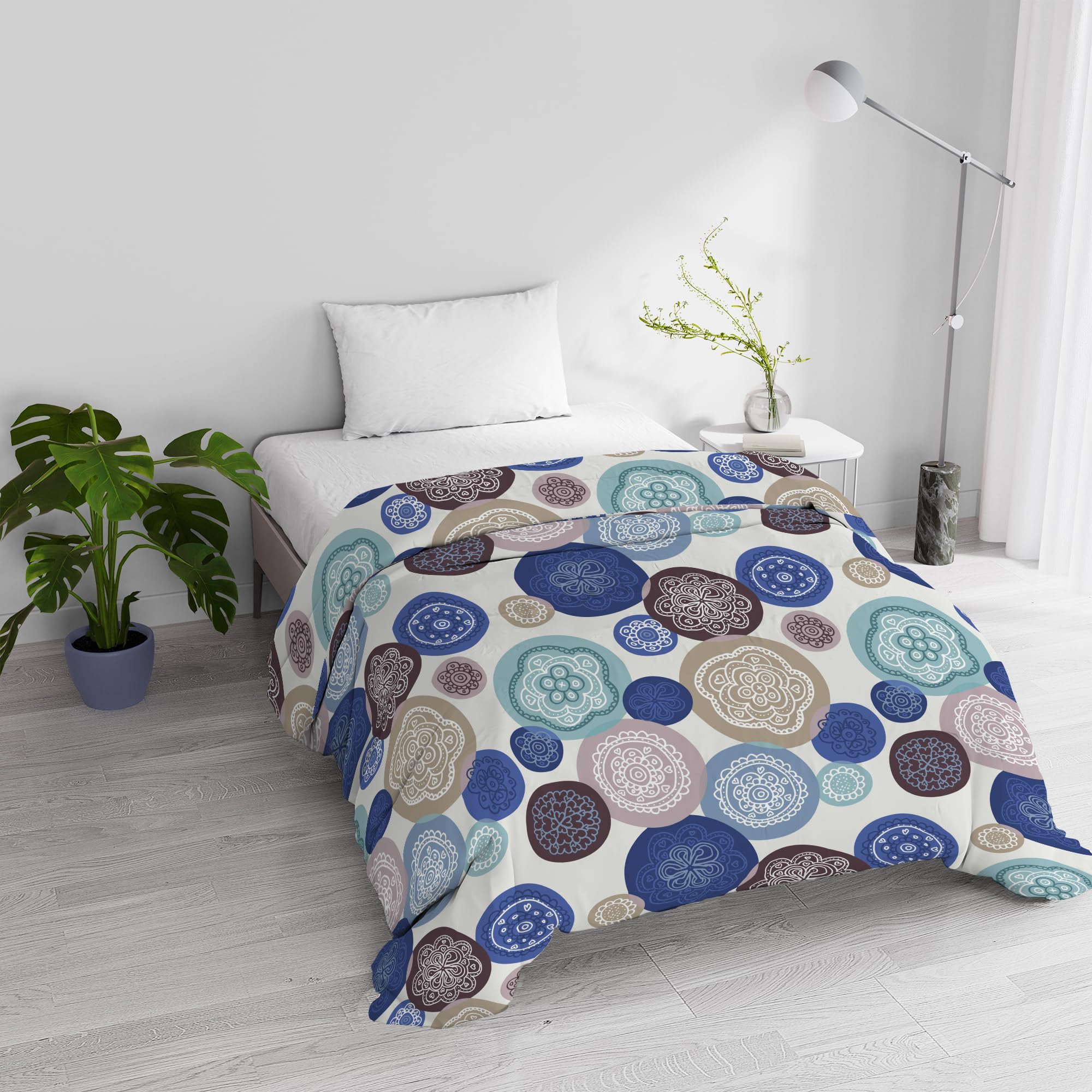 Winter-Steppdecke für Einzelbett, 160 x 245 cm, Doubleface Basic, Motiv: Murrinen, hergestellt in Italien, wendbar, aus weicher Mikrofaser, 200 g/m², maschinenwaschbar