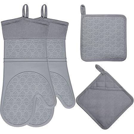 1 Set De Gants De Cuisine Résistant à La Chaleur, Gants De Cuisine, Porte - Casserole, Outils Pour La Cuisine à La Maison - Maison
