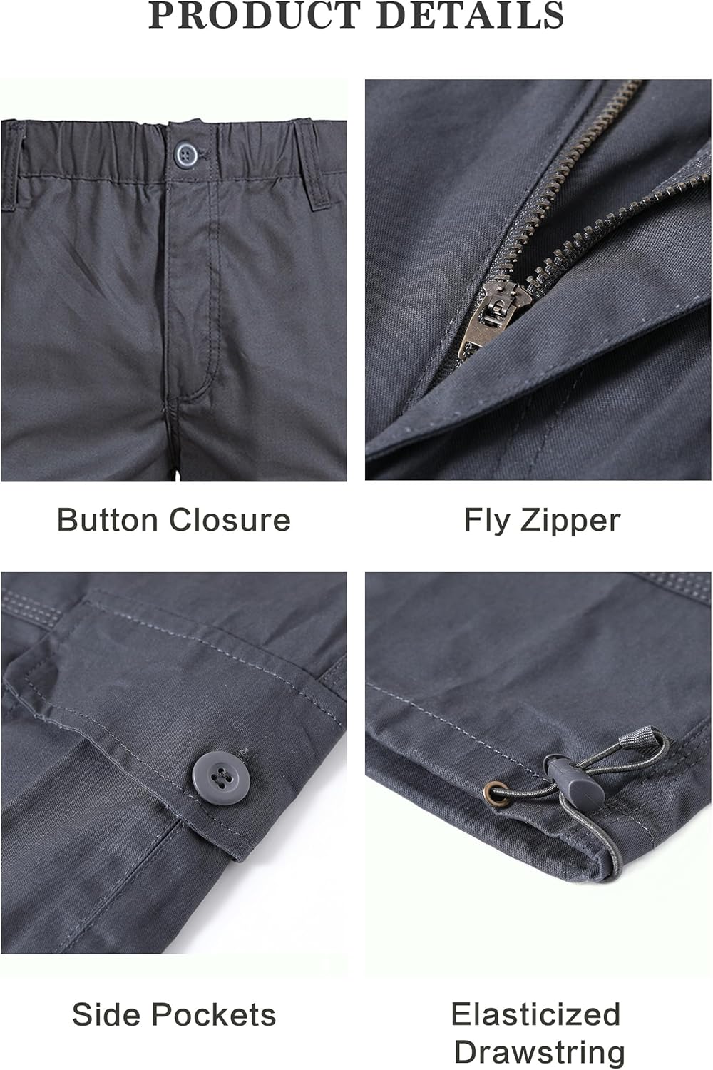 Mens Cargo Shorts with Multi-Pockets | Elastic Waist Cotton Relaxed Fit | 2026 Casual Hiking Fishing Work - Image 7