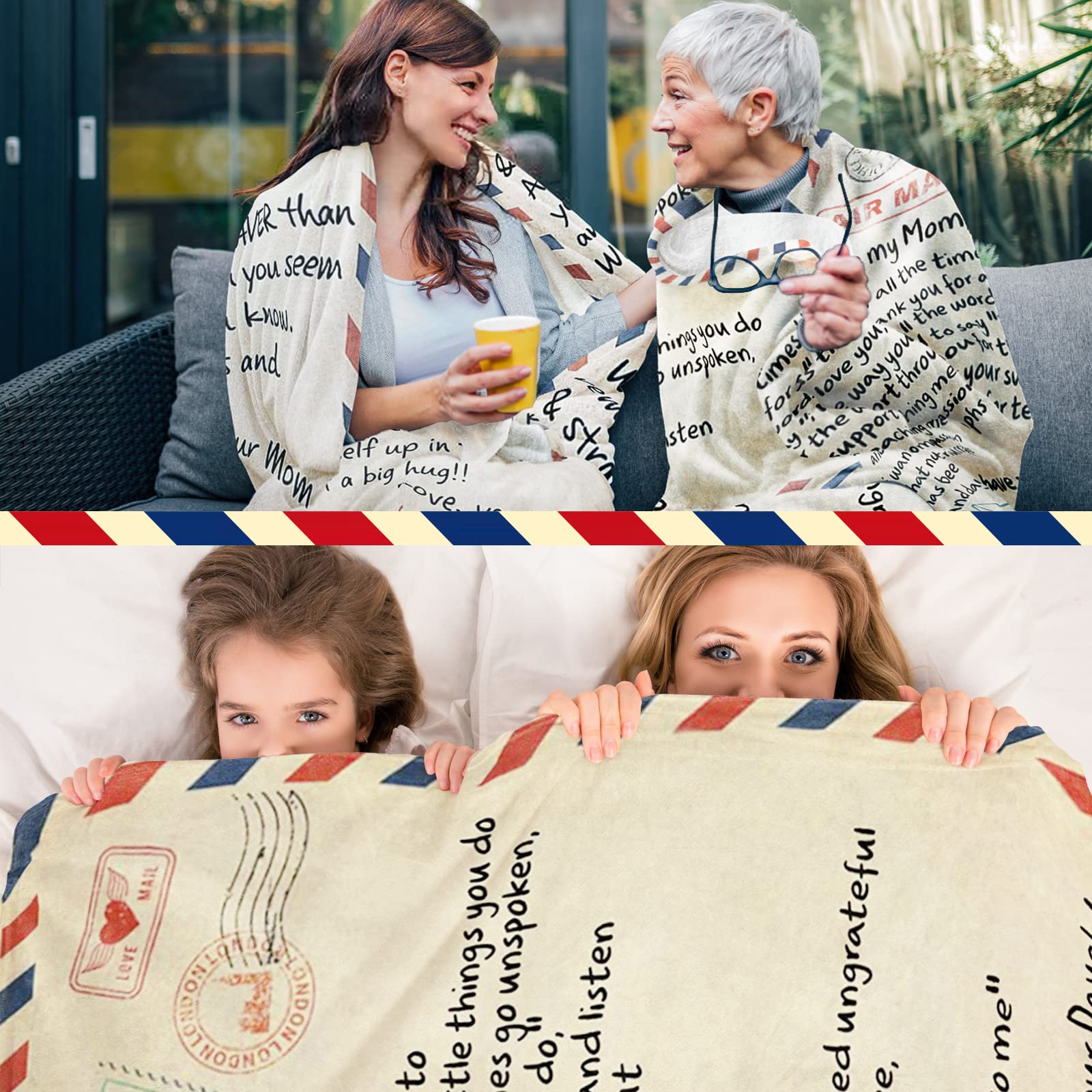 InnoBeta Butterfly Initial Flannel Blanket - 50x65 Inch, 300gsm, Personalized Gift For Women, Mom, Grandma