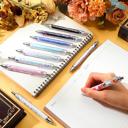 Miniatura 5 de 50 bolígrafos con versículo bíblico, bolígrafos cristianos, con citas inspiradoras, bolígrafos divertidos, bolígrafos retráctiles de tinta negra
