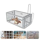 Humane Rat Trap, Chipmunk Rodent Trap That Work for Indoor and Outdoor Small Animal - Mouse Voles Hamsters Live Cage Catch and Release 1 Pack