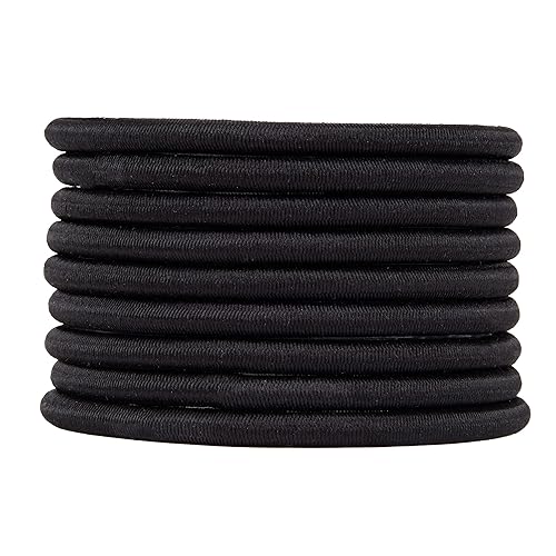 Miniatura 2 de Tienda Basics Elástico grueso, negro, 0.157 in, paquete de 9