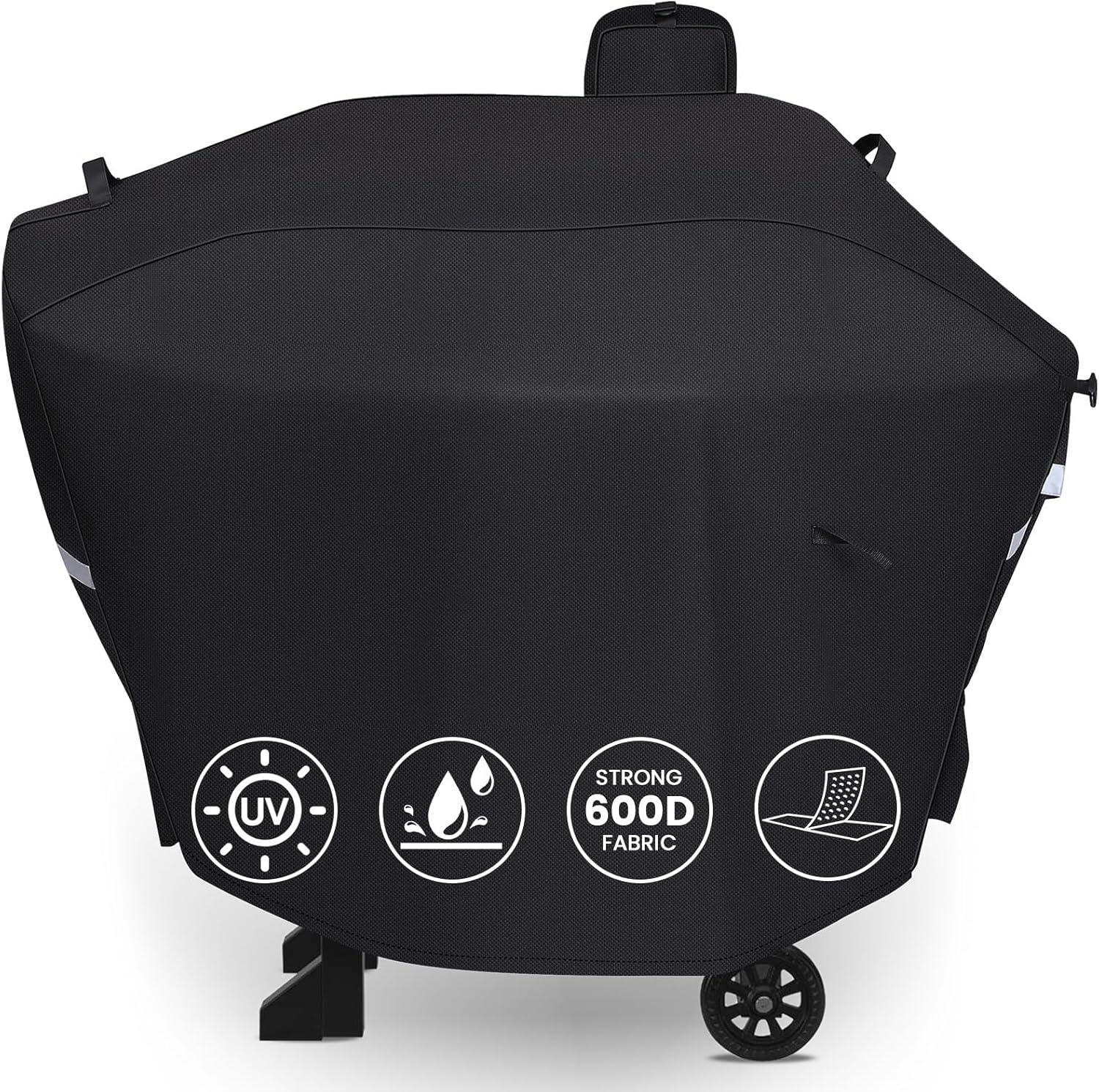 Pellet Grill Cover for Camp Chef Smoker Cover, DLX 24 Upgraded Full-Length Heavy Duty Waterproof Anti-UV Cover for Woodwind Pro 24 PG24SE PG2424SGB SmokePro PG24MZG PG24WWSB, fit Weber Searwood 600 Camp Chef 24 Black - Image 1 of 8