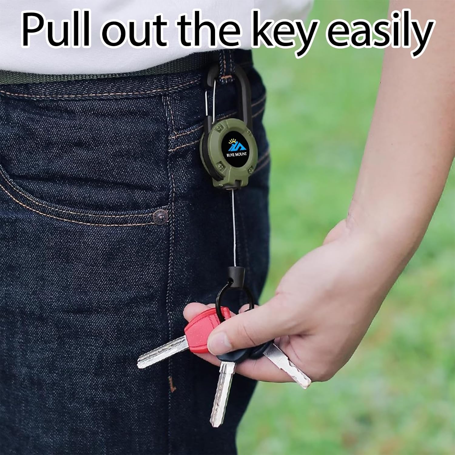 Yojaro Retractable Keychain Heavy Duty 2Pack, Multitool Carabiner Badge Holder, Retractable Keychain Clip Id Holder, Upgraded 58cm Stainless Steel Cord White image 5
