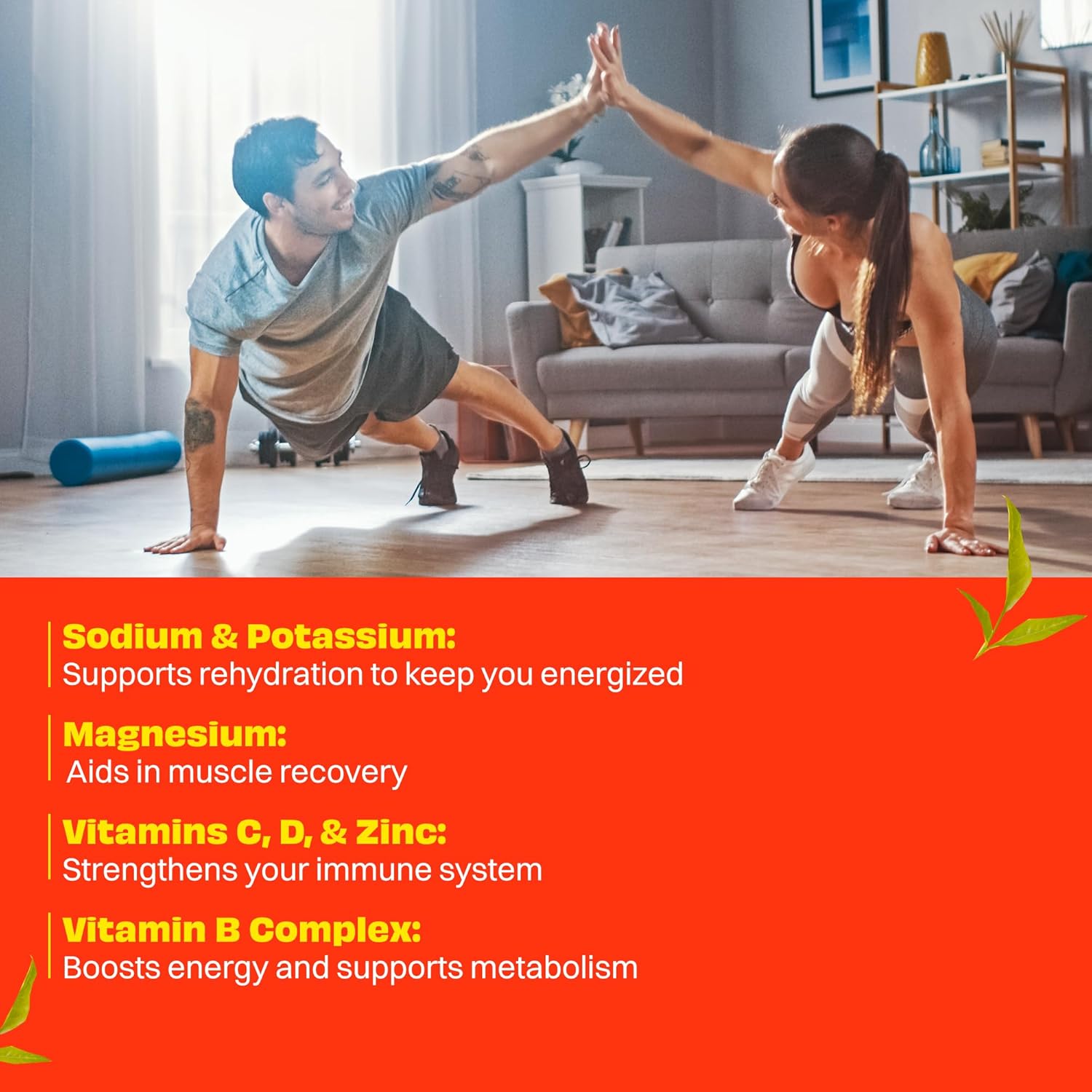 Hydration Replenisher Electrolyte Replacement Stick Packets| Essential Rapid Hydration & Vitamins | Sodium, Potassium, Magnesium, Vitamins B, C, D, Zinc | Strawberry Pineapple 24 Pack