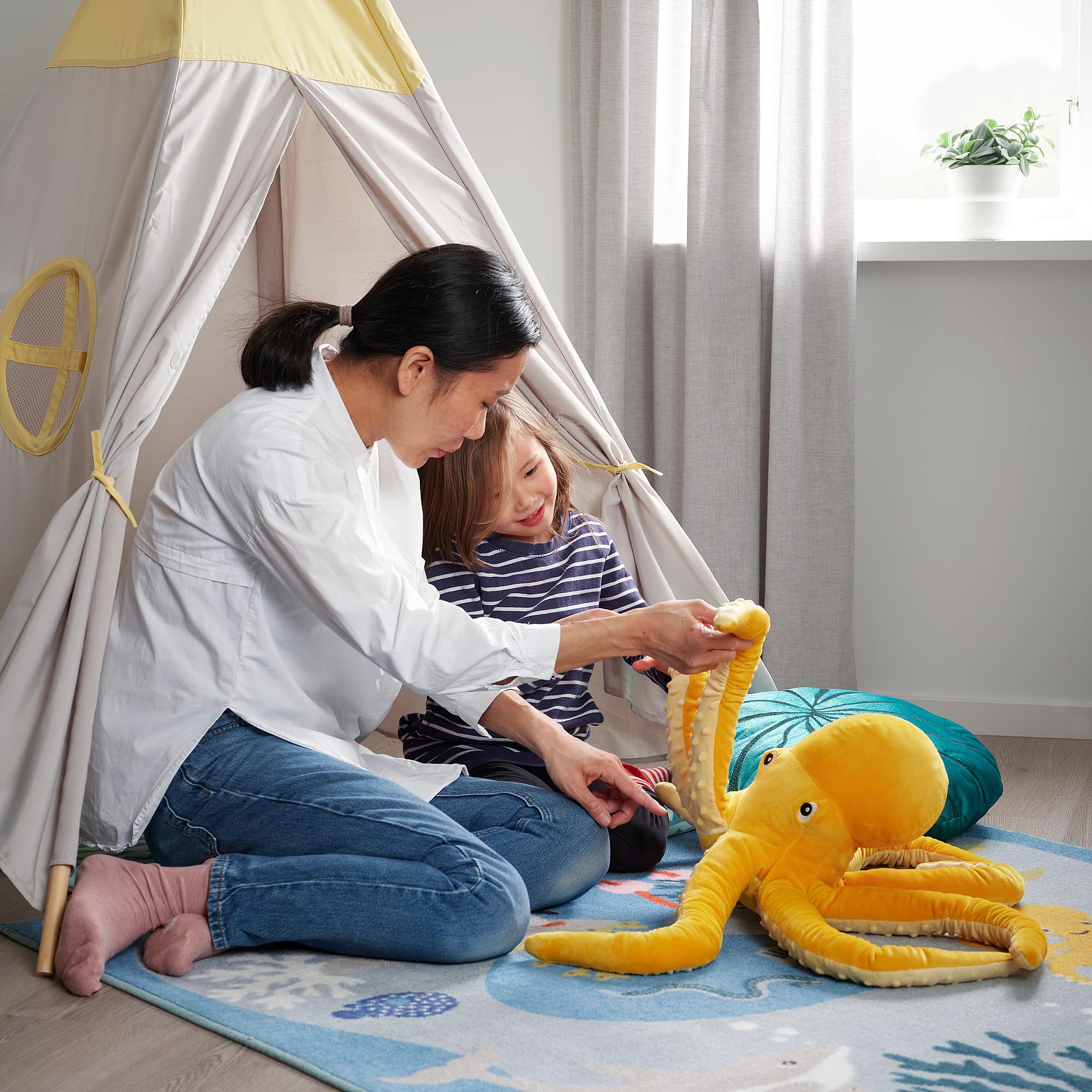 ProTuning BLÅVINGAD pluszak, ośmiornica/żółty, 50 cm