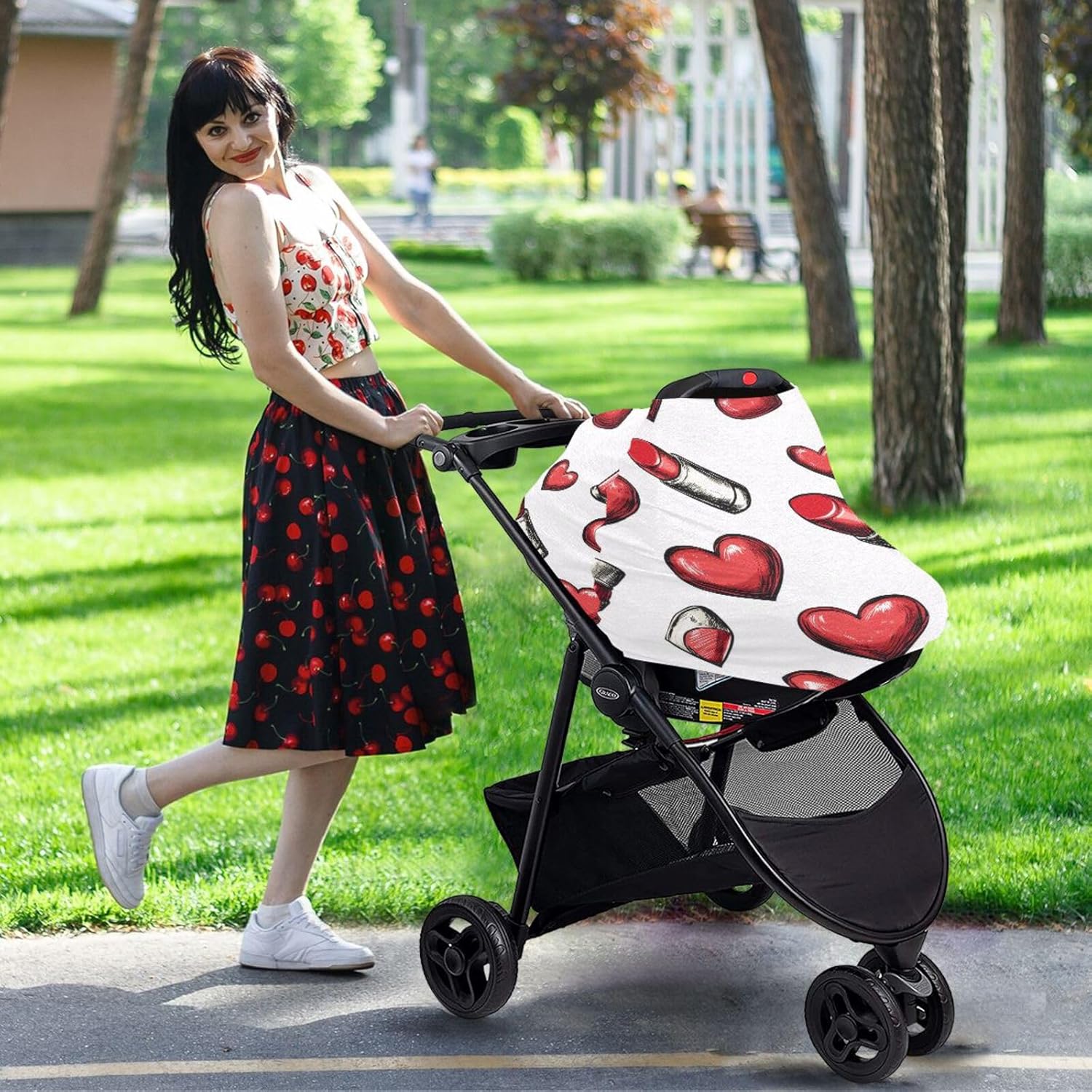 Lyeorm Lipstick and Hearts Car Seat Covers for Babies Breathable Nursing Breastfeeding Cover Multi-Use Infant Carseat Canopy and Stroller Cover for Boys Girls 9 81u7LkPGioL. AC SL1500