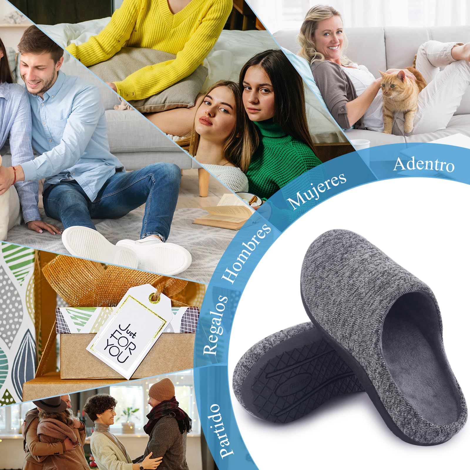 Git-up Zapatillas Ortopédicas para Mujeres y Hombres Zapatos de casa de Soporte para el Arco Suela de Goma Antideslizante, pies planos, fascitis plantar, dolor de pies