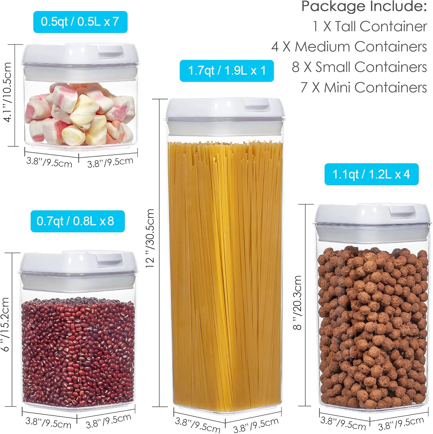 Flash Deals - 60% OFF Airtight Food Storage Containers, Vtopmart 20 Pieces BPA Free Plastic Cereal Containers with Easy Lock Lids,for Kitchen Pantry Organization and Storage, Include 24 Labels