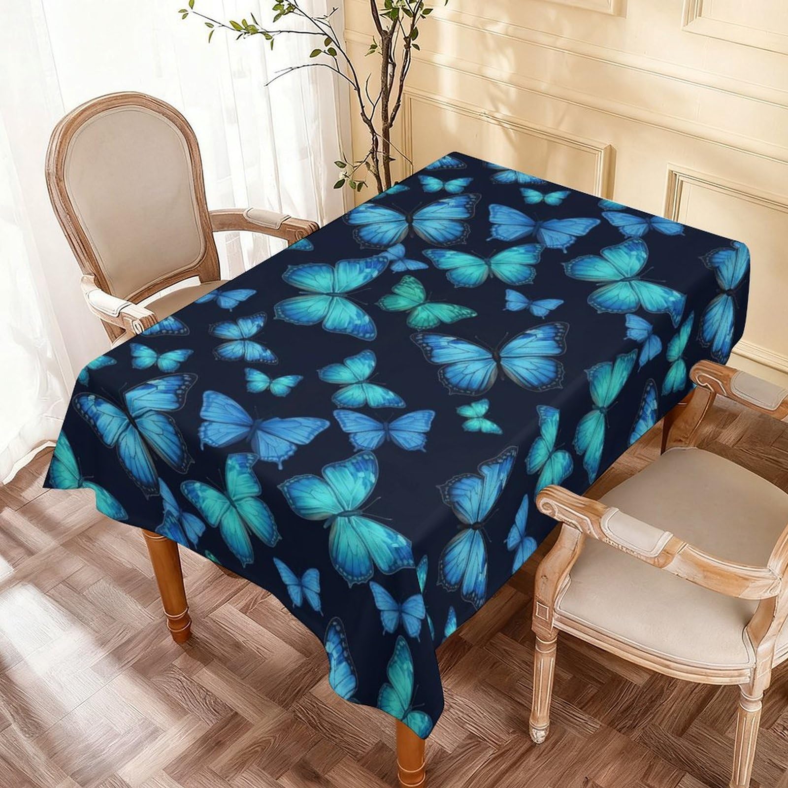 Nappe de table papillon bleu couverture rectangulaire durable 137x183