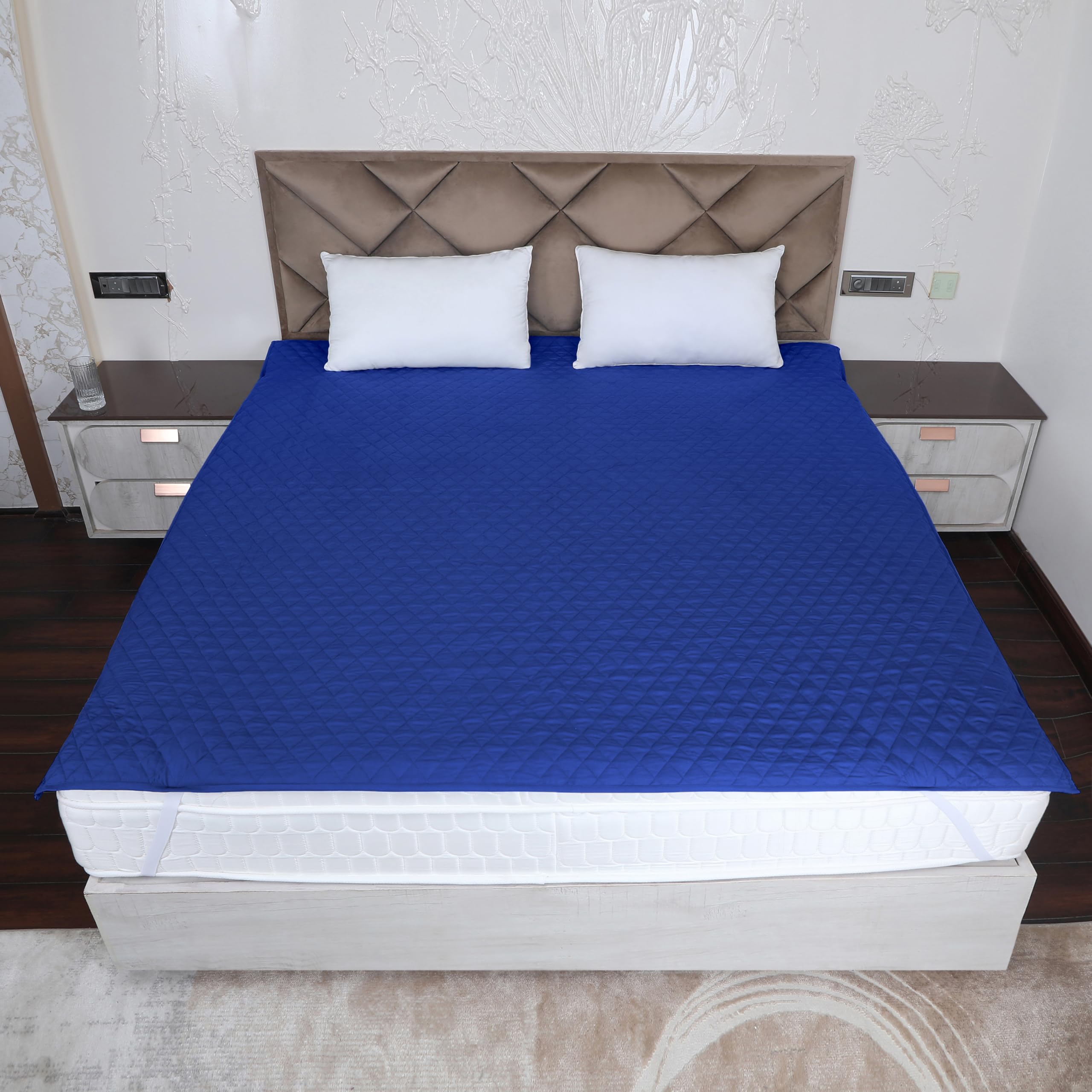 DAKSH Polycotton 100% Waterproof Quilted Mattress Protector, Ultra Soft & Breathable - Corner Elastic Bands Noiseless Bed Cover Queen Size Bed, Machine Washable - 60x78 Inch | 5x6.5 Feet, Navy Blue (B0D9KH6G93) Amazon Price History, Amazon Price Tracker