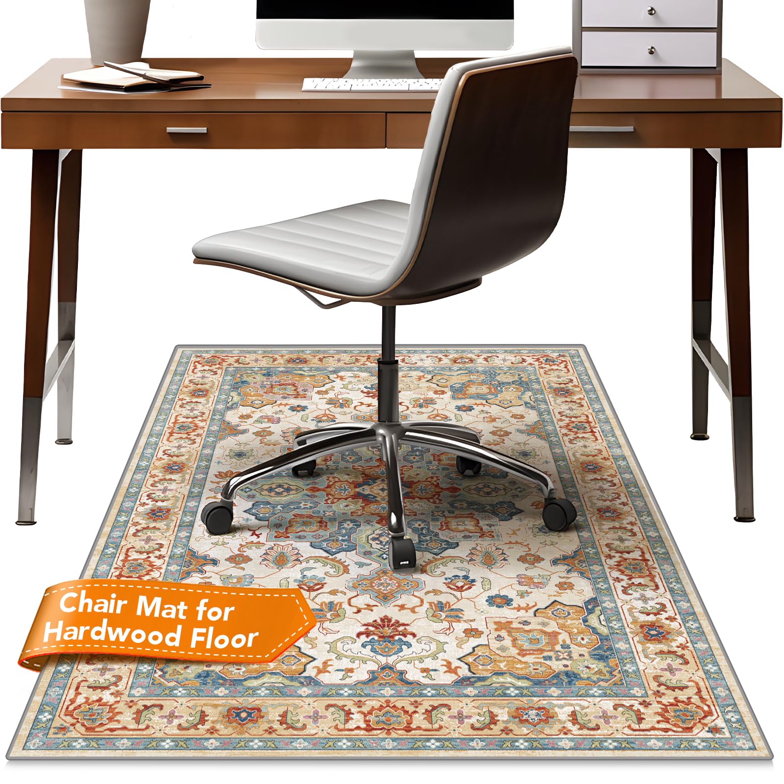 Office Chair Mat for Hardwood Floors - 48X35 5 Desk Chair Mat for Rolling Chair Under Desk Rug