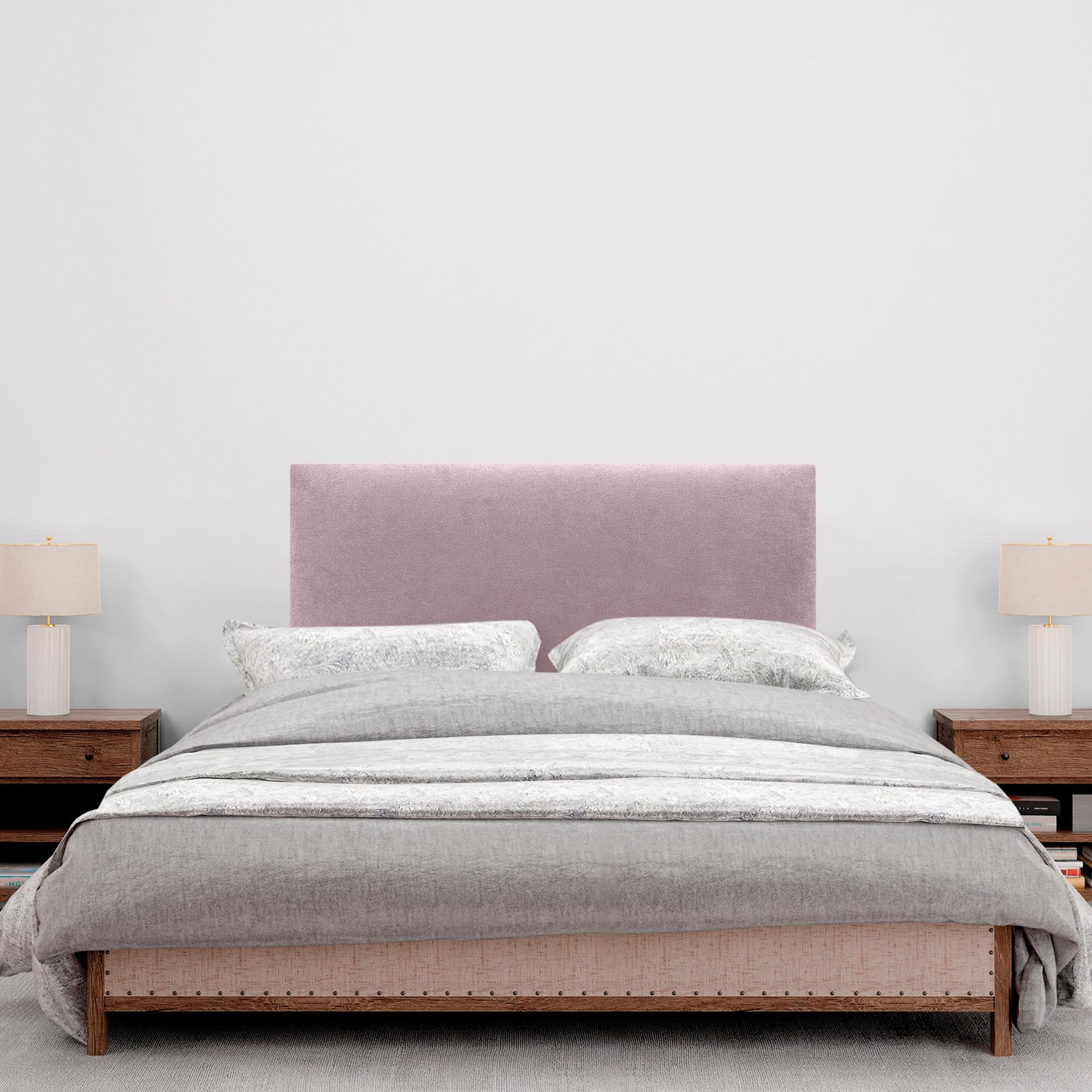 DHOME Cabecero de Polipiel o Tela AQUALINE Liso cabeceros Cabezal tapizado Cama Lujo (Tela Rosa, 105cm (Camas 80/90/105))