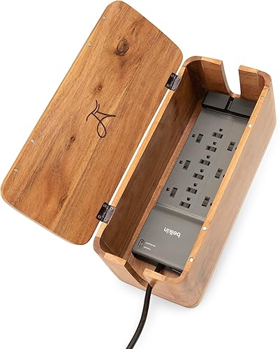 Miniatura 12 de Caja grande de organización de cables – Caja organizadora de cables y caja de regletas de alimentación para gestión de cables eléctricos – Ocultar