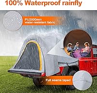 Vista 2 de Pickup Jeep Truck Bed Tent, Tacoma Bed Tent, Tacoma Tent for 2 Person, Waterproof PU2000mm Double Layer with Rainfly, Full-Size Compact Gris