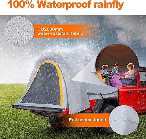 Miniatura 2 de Pickup Jeep Truck Bed Tent, Tacoma Bed Tent, Tacoma Tent for 2 Person, Waterproof PU2000mm Double Layer with Rainfly, Full-Size Compact