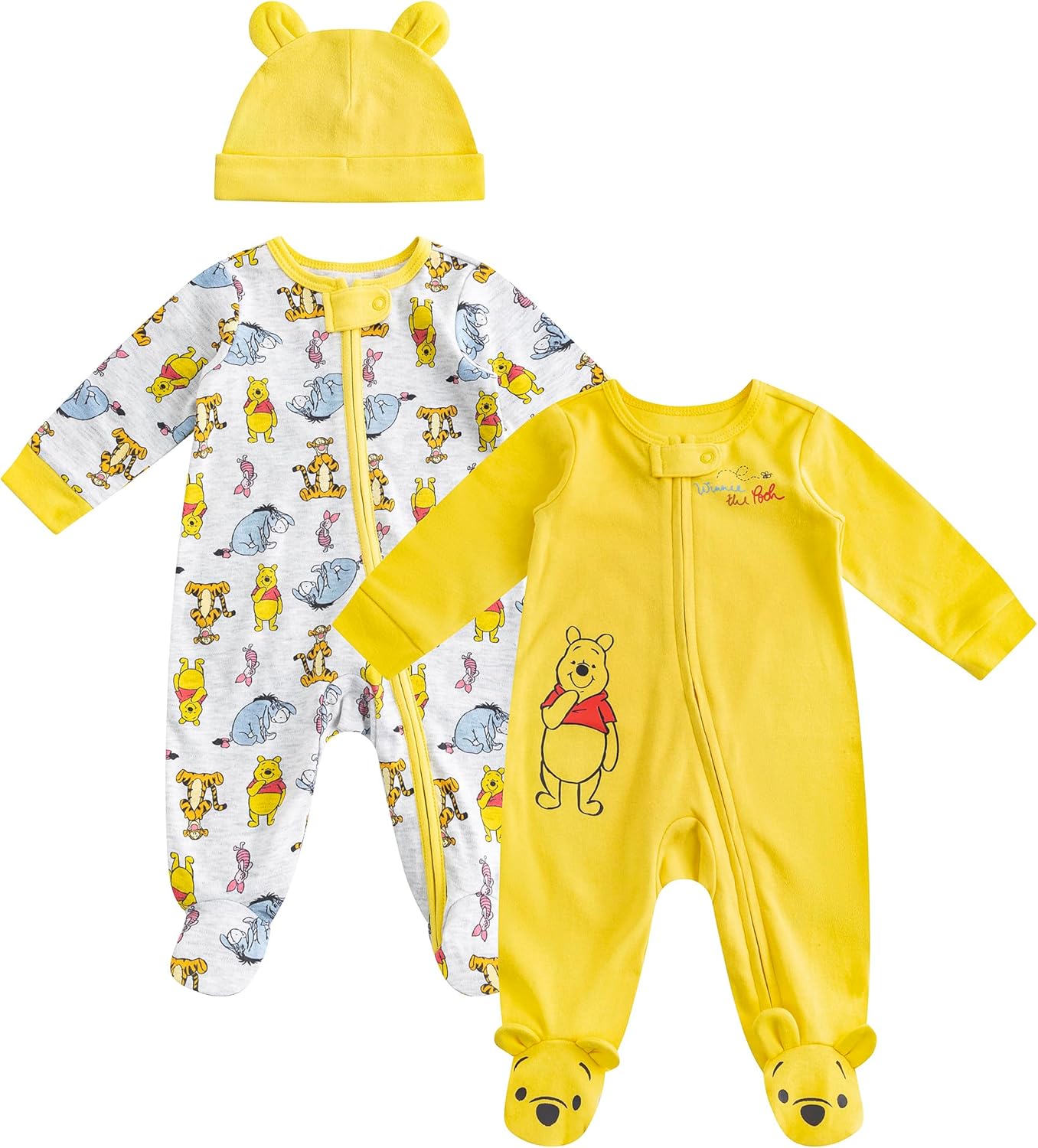 Disney Winnie the Pooh Baby Boys 2 Pack Sleep 'N Play Coveralls Footies for Newborn and Infant