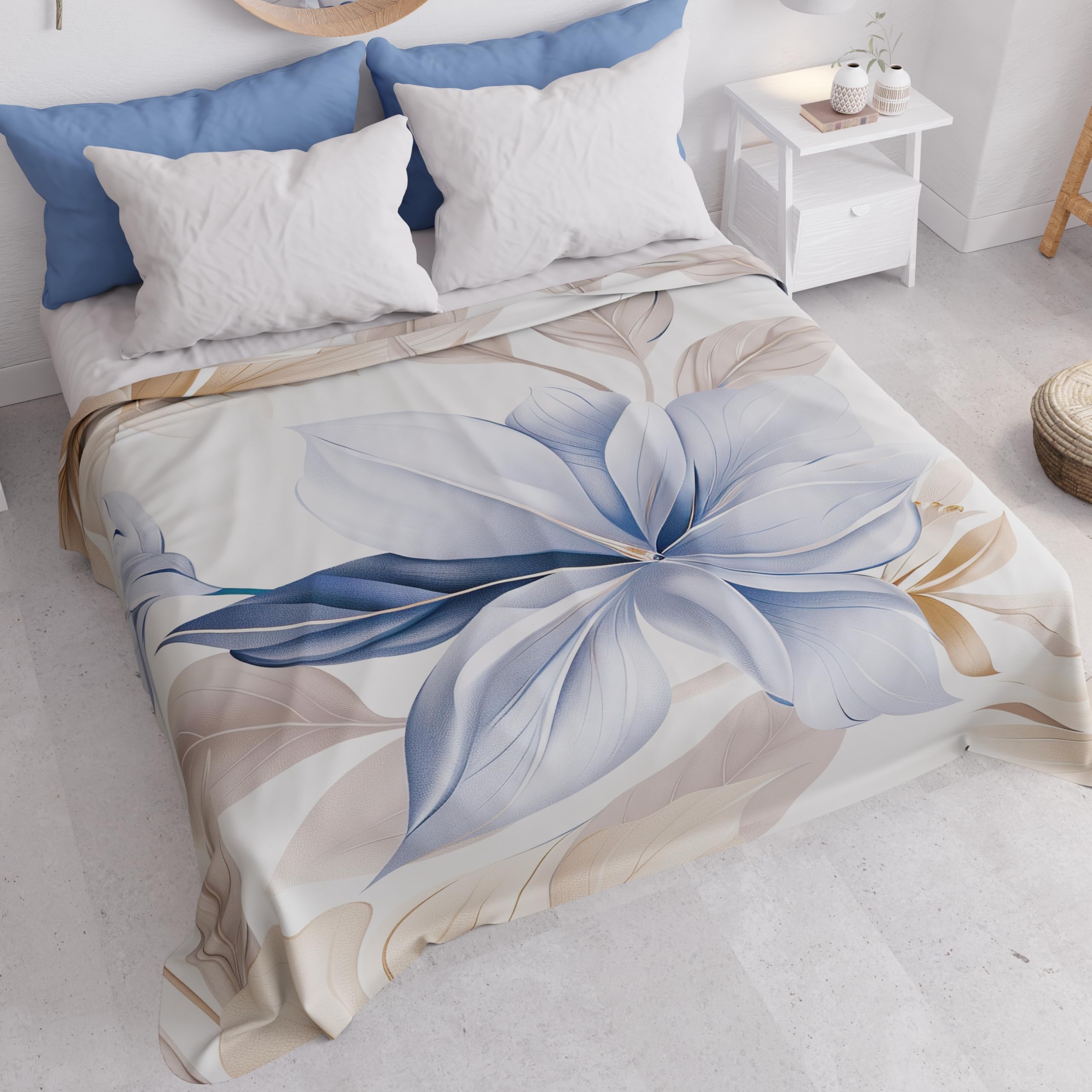 PETTI Artigiani Italiani - Spring Summer Double Bedspread Lightweight Double Bed Sheet Bedspread 164 Floral 100% Made in Italy - Image 3