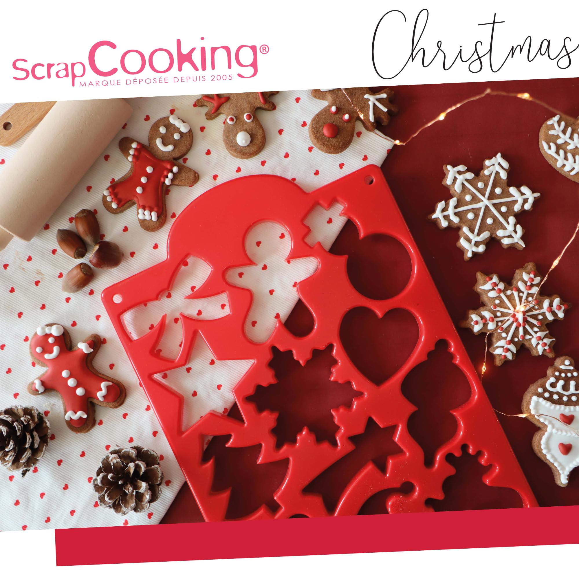 ScrapCooking Coffret Ustensiles Biscuits Noël Enfants Bois Silicone Pâtisserie