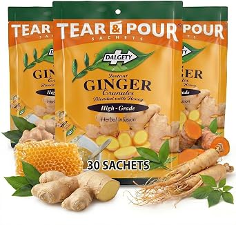Dalgety Instant Ginger Tea Bags   Ginger & Honey Sachets, 30 Tear & Pour