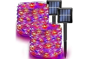 Halloween Outside Decorations Clearance: Dazzle Bright 2 Pack Purple and Orange Fairy String Lights