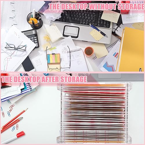 Miniatura 19 de Carpeta de archivos colgantes con organizador acrílico para tamaño carta/A4, caja de almacenamiento de archivos transparente con asas para uso