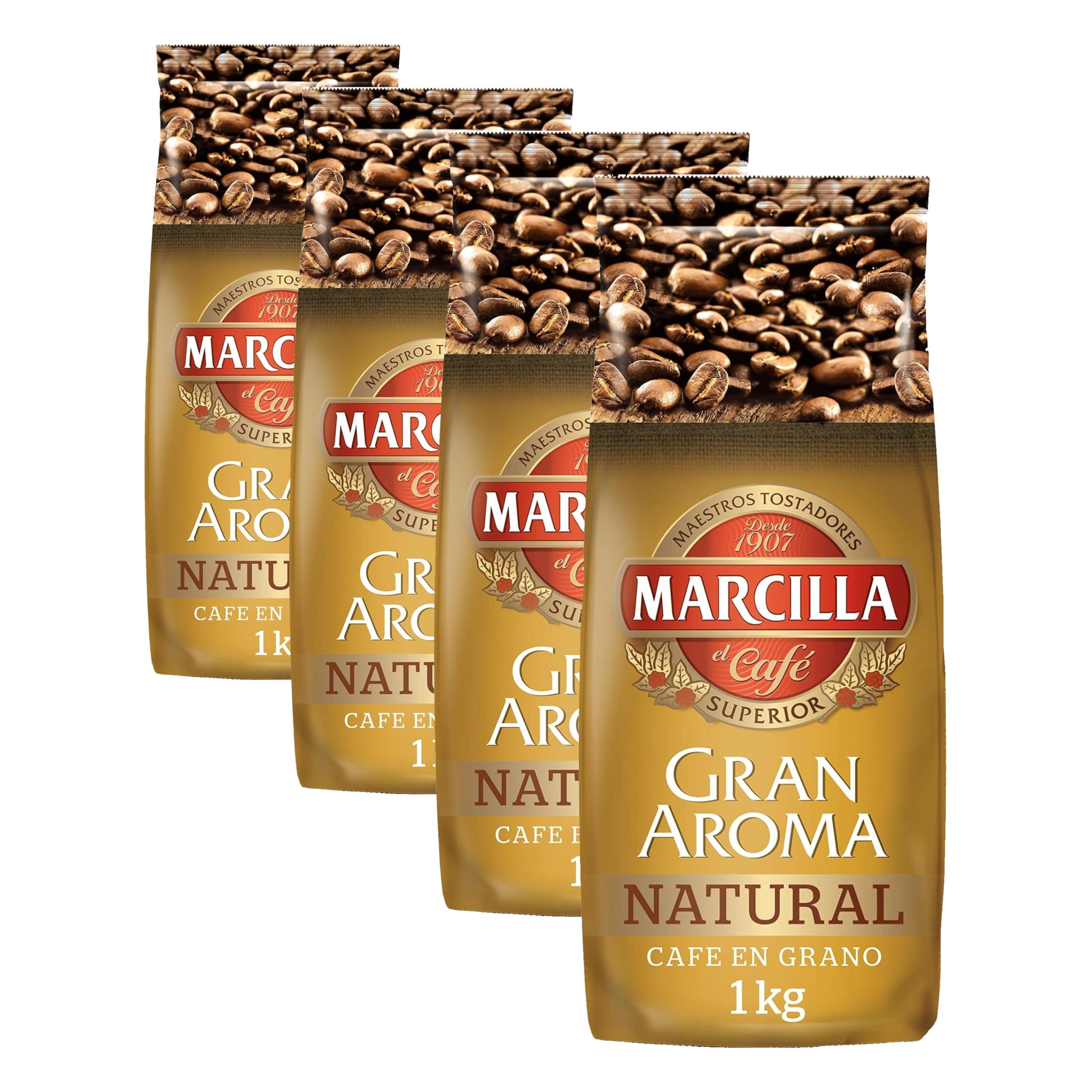 Marcilla Natürliche Kaffeebohne 1 kg (Packung mit 4)