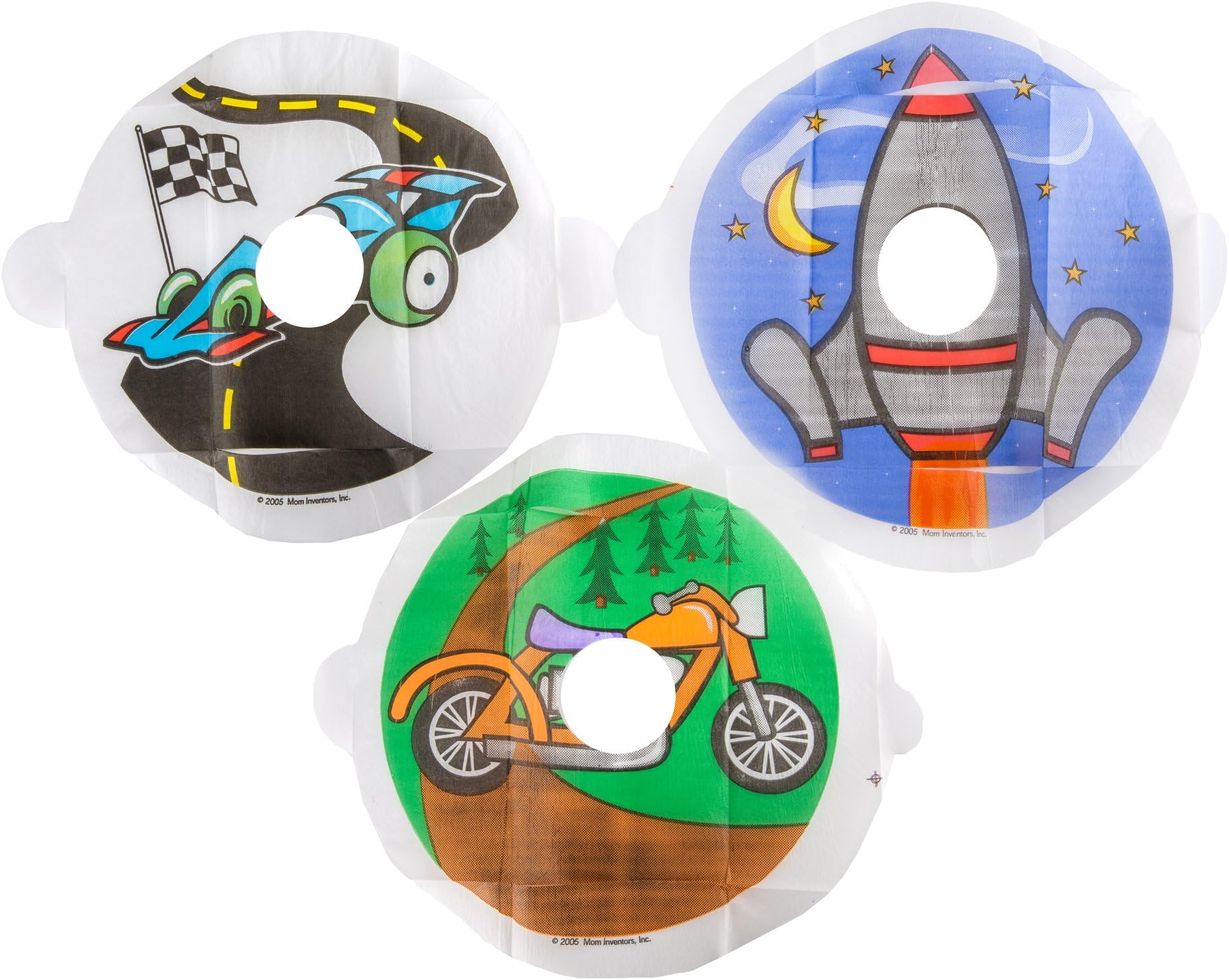 Potty Training Tinkle Targets for Boys - Planes, Trains & Motorcycles