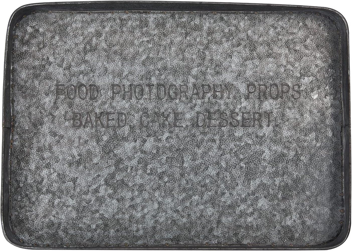 Rectangular Galvanized Metal Tray Vintage Bathroom Storage Home Decorative Centerpiece Table,Farmhouse Look Rustic Accessories - Image 2