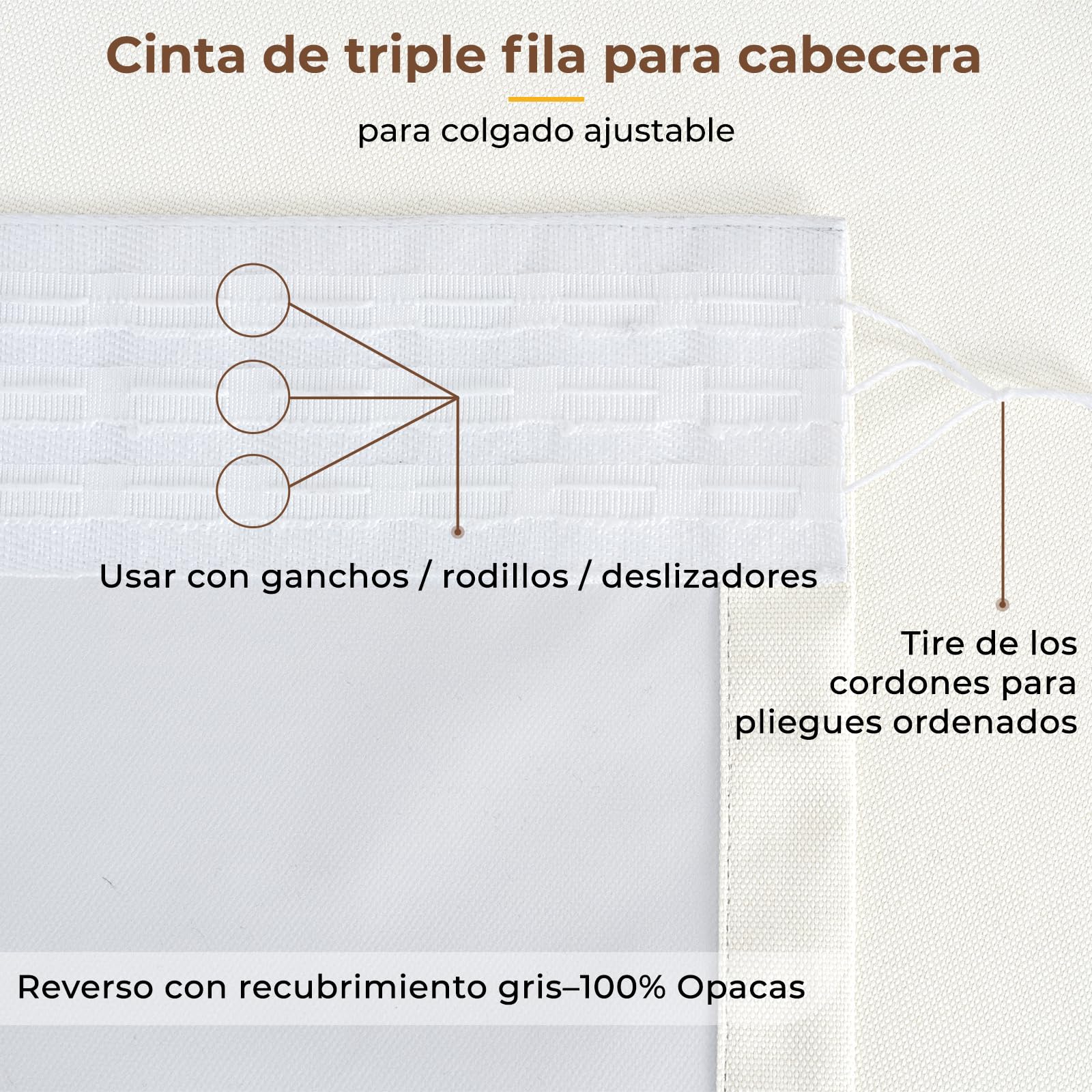 INOVADAY 100% Cortinas Opacas para Salón 2 Piezas 140x225 cm, Blanco | Cortinas Térmicas para Dormitorio, Aislantes del Frío y Calor, Privacidad, Instalación Flexible, con Cinta Fruncidora, OEKO