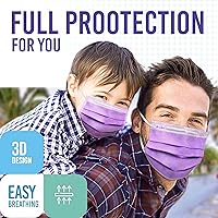 Vista 5 de Medtecs - Mascarilla desechable cómoda y transpirable de 3 capas, 2 tamaños infantil y juvenil, gran opción de protección y salud, 50