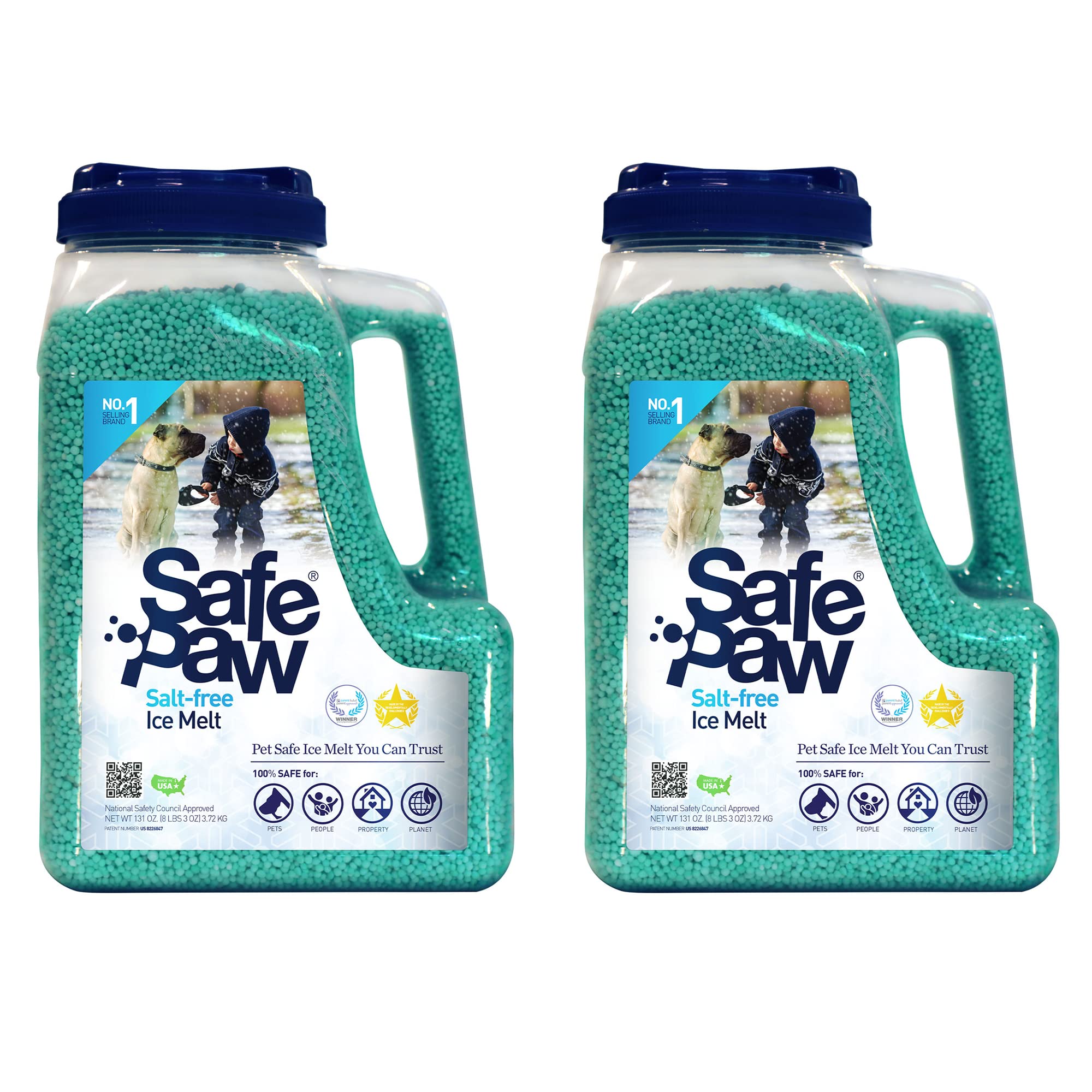 Safe Paw 8 Pound Sub Zero Environmental Friendly Non Toxic Salt and Chloride Free Snow Ice Melt Safe for Children, Pets, Concrete (2 Pack)