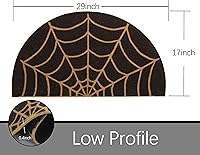 Vista 3 de Spider-Web Felpudo de bienvenida al aire libre, entrada, tapete de medio círculo, tapete antideslizante de fibra de coco artificial, decoración