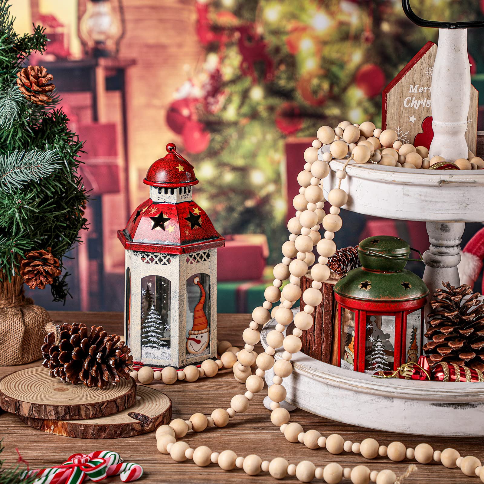 Guirlande De Perles En Bois De 2,2 M - Guirlande De Perles