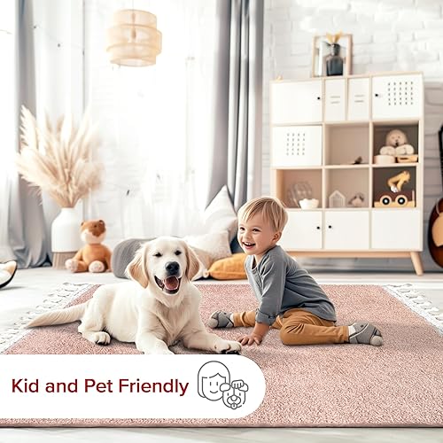 Miniatura 7 de nuLOOM Neva - Alfombra de pasillo afelpada y moderna, con borlas, 2pies y 6pulgadas x 6pies, color rosa