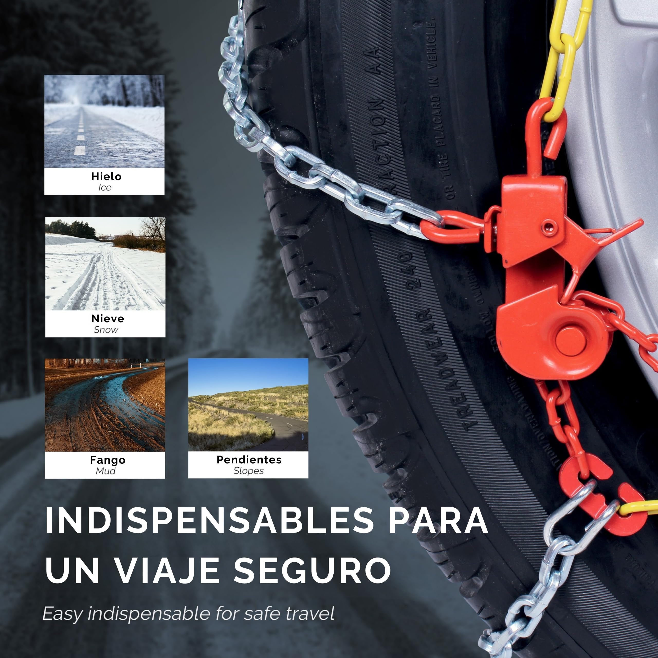 Bottari 18835 "Rapid T2" : Cadenas de nieve 9 mm para coches, Talla 140, TÜV Süd y ÖNORM V5117