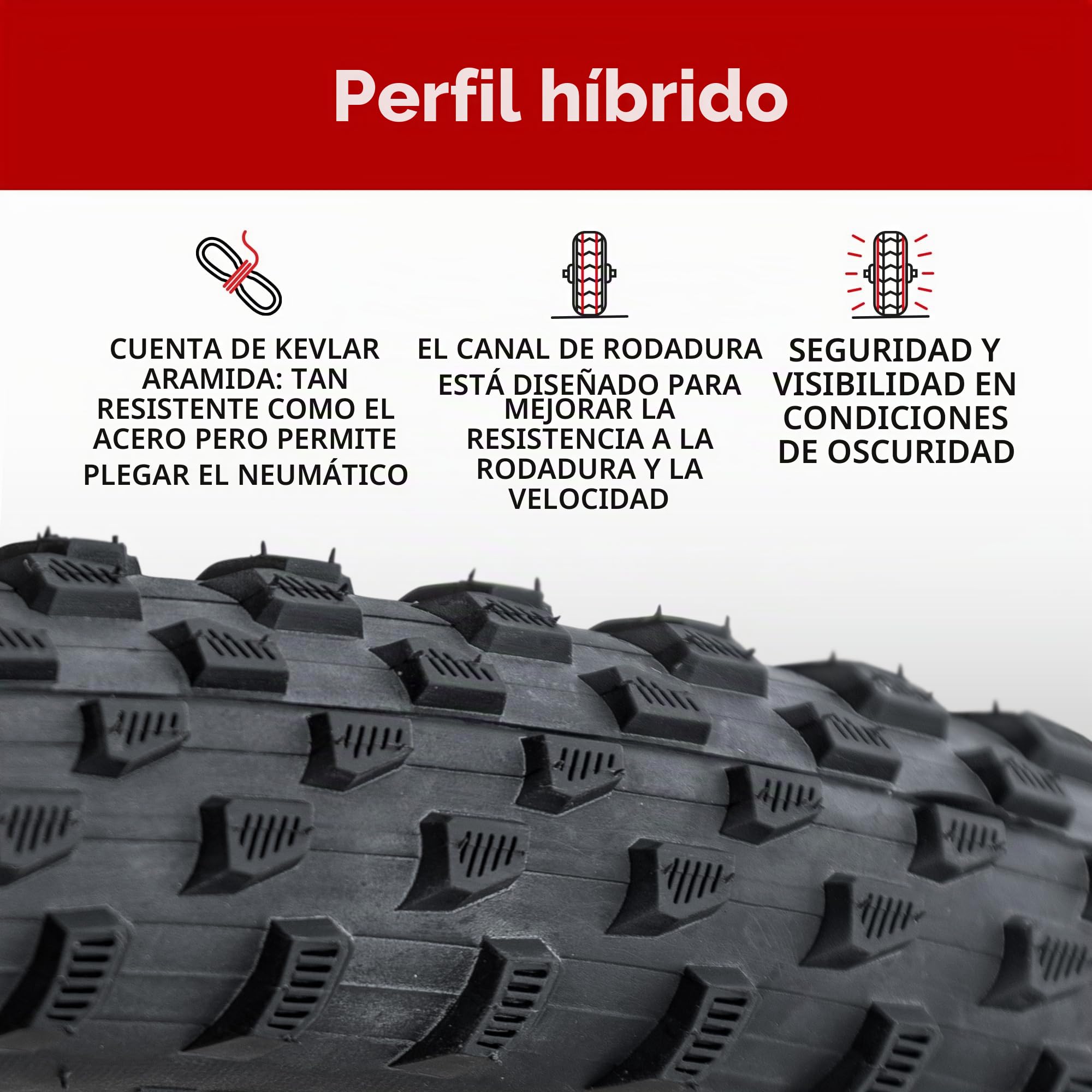 Fincci Cubiertas 29x2.10 Plegable con Banda Reflectante y Protección LVL3