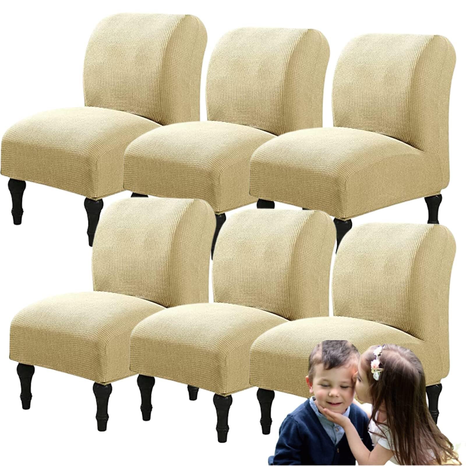 NMVAWIPT Armless Accent Chair Covers, Polyester+Spandex Stretch Slipcover, Removable Furniture Protector, For Home Hotel(13#,6pcs)