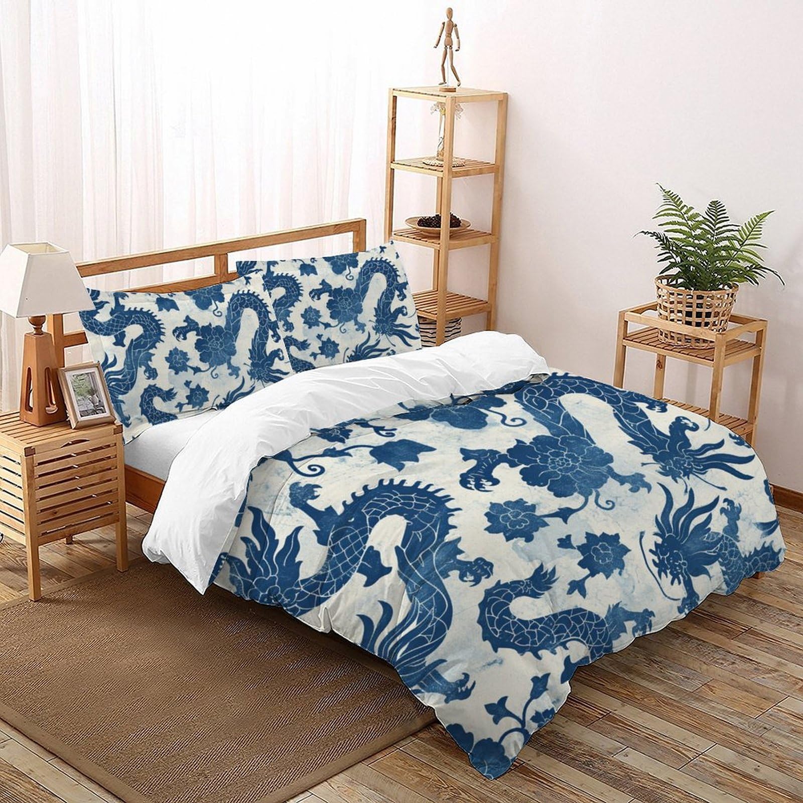 Housse de couette dragon 3D pour la chambre d'enfant moderne king 220x240cm